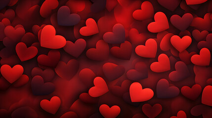 Wall Mural - Red hearts background for valentine's day