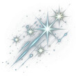 Illustration of a bright shooting stars, transparent background (PNG)