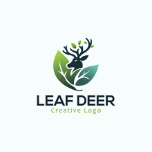 Leaf And Deer Nature Logo Design Inspiration