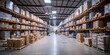 warehouse shelves in warehouse in warehouse