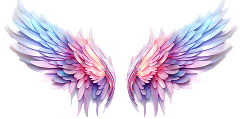 Canvas Print - Beautiful magic watercolor angel wings isolated on transparent background