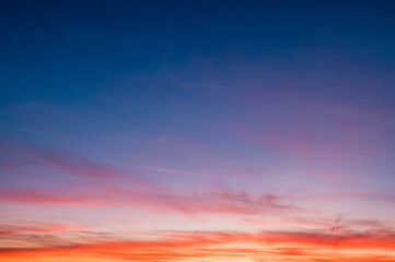 Intense twilight sky with stratus clouds