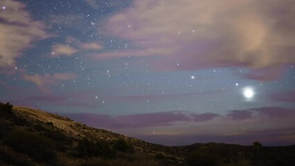 Wall Mural - Amazing time-lapse of the stars moving across the night sky.