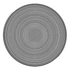 Wall Mural - Spiral icon. Transparent black line in circle form. Single line spiral. Helix, curl, loop symbol. Flat design.