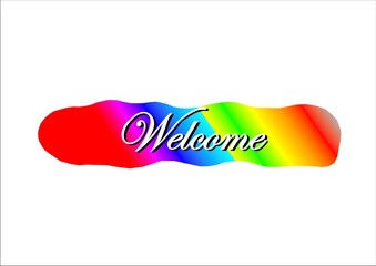 Wall Mural - Welcome text in rainbow colors