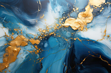Wall Mural - blue gold marble background wallpaper