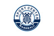 Base ball sport logo badge design style. Rounded shape stick bat element.