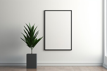 Minimalist Poster Frame Mockup Indoor created with Generative AI