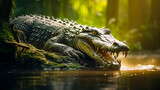 Fototapeta  - Big crocodile in the jungle