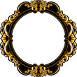 engraved image design with unique circle shape in luxurious yellow color vector