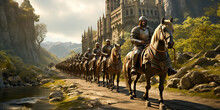 Medieval Knights Riding To Adventure