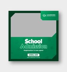 Wall Mural - school admission social media post, back to school, education web banner template