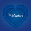 Vector happy valentine's day love background with blue heart design