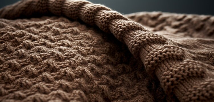 Detailed capture of a textured wool sweater with soft shadows, emphasizing its comfortable and warm appearance
