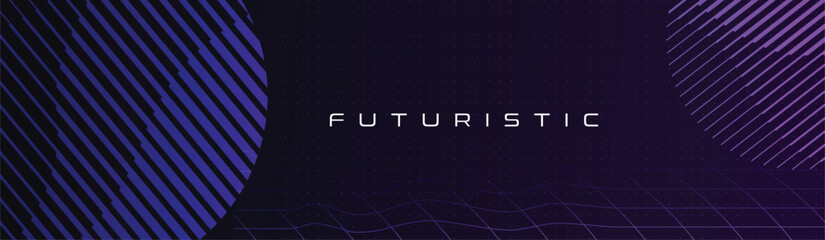 Poster - A futuristic background with circular, liniar and dots. A modern vector design.