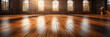 Hardwood floors - empty room - large windows - lots of natural light - background 