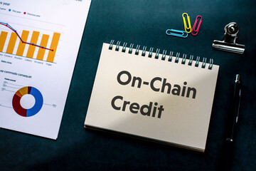 Poster - There is notebook with the word On-Chain Credit. It is as an eye-catching image.
