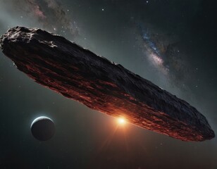 Wall Mural - oumuamua approaching sun in open space