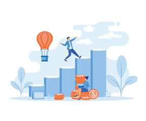 Poster - business growth concept for web page, banner, presentation, social media, document, card, poster. fl