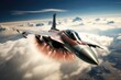 A jet breaking the sound barrier, Sonic Boom. Generative AI.