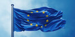 European Union Flag Waving Against Blue Sky