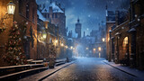 Fototapeta Londyn - Old town of Krakow on a cold winter