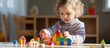 Preschooler engages in block puzzle play, fostering cognitive development, problem solving, concentration, and emotional intelligence through hands-on activities and play-based learning.