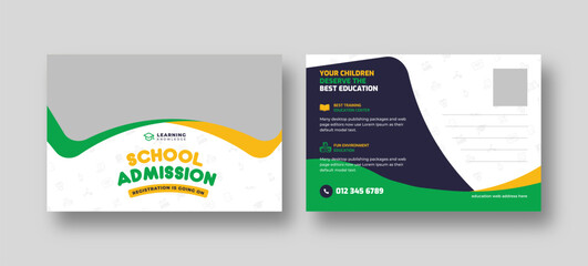 Wall Mural - school admission, education, back to school, education postcard template