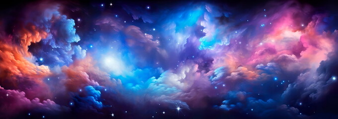 Wall Mural - breathtaking cosmic landscape, nebulae and galaxies in space.