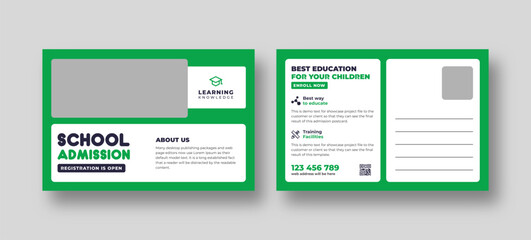 Wall Mural - school admission, education, back to school, education postcard template