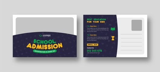 Wall Mural - school admission, education, back to school, education postcard template