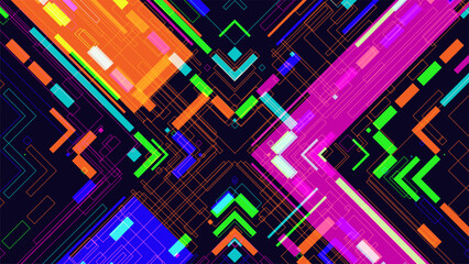 Wall Mural - Abstract futuristic digital technology background. Vector illustration