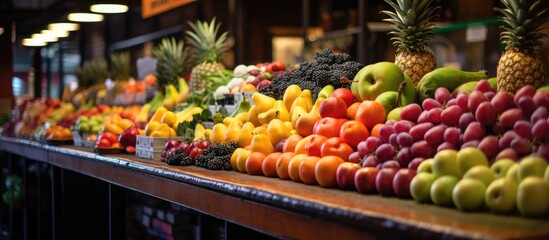 Sticker - Colorful fruits stand at Pike Place Market.