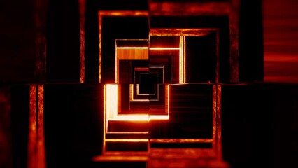 Wall Mural - abstract futuristic tunnel animation, 4k vj dj music loop background