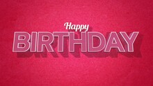 A Simple, Festive Birthday Card Featuring Bold Red Happy Birthday Text On A Matching Red Background, Giving It A Handmade, Playful Feel. Perfect For Sending Birthday Wishes