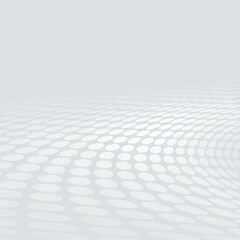 Poster - Halftone effect curved lines abstract perspective background.