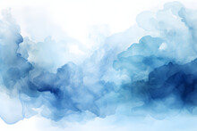 Beautiful Blue Abstract Watercolor Clouds Texture Background