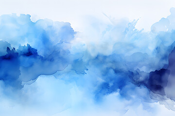 Wall Mural - beautiful blue abstract watercolor clouds texture background