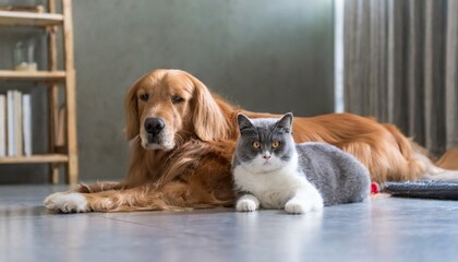 Wall Mural - cat and dog