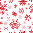 © Olga Drozdova - Vector seamless Christmas pattern with monochrome red snowflakes and stars on a transparent background