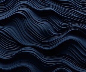 Wall Mural - Dive into the depths of midnight blue with abstract waves. Generative AI.