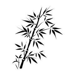 Poster - Bamboo vector black icon on white background