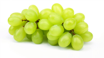 Canvas Print - fresh green grape. Bunch of fresh green grape with leaf isolated on white background. generative ai