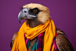 Vigilant Vulture with Pilot's Scarf Portrait. Generative AI Illustration