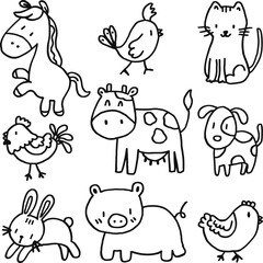 Wall Mural - hand drawn animal for templates