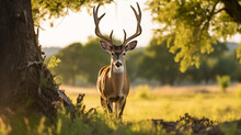 Male White Tail Deer Buck In The Forest 