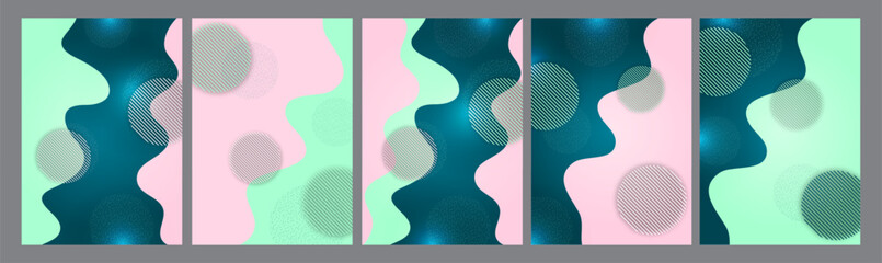Aufkleber - Set. Abstract technology wave design, circle, dots overlay. template for design. Vector