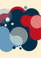 Aufkleber - Creative abstract bright background. Smooth liquid, stripes and dots on a white background. Template for prints, posters, flyers. Vector illustration.