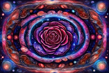 Wall Mural - Galactic Rosewater Emanating Celestial Serenity