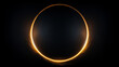 Eclipse solaire, halo de lumière et fond noir. Espace, univers, astronomie. Pour conception et création graphique.